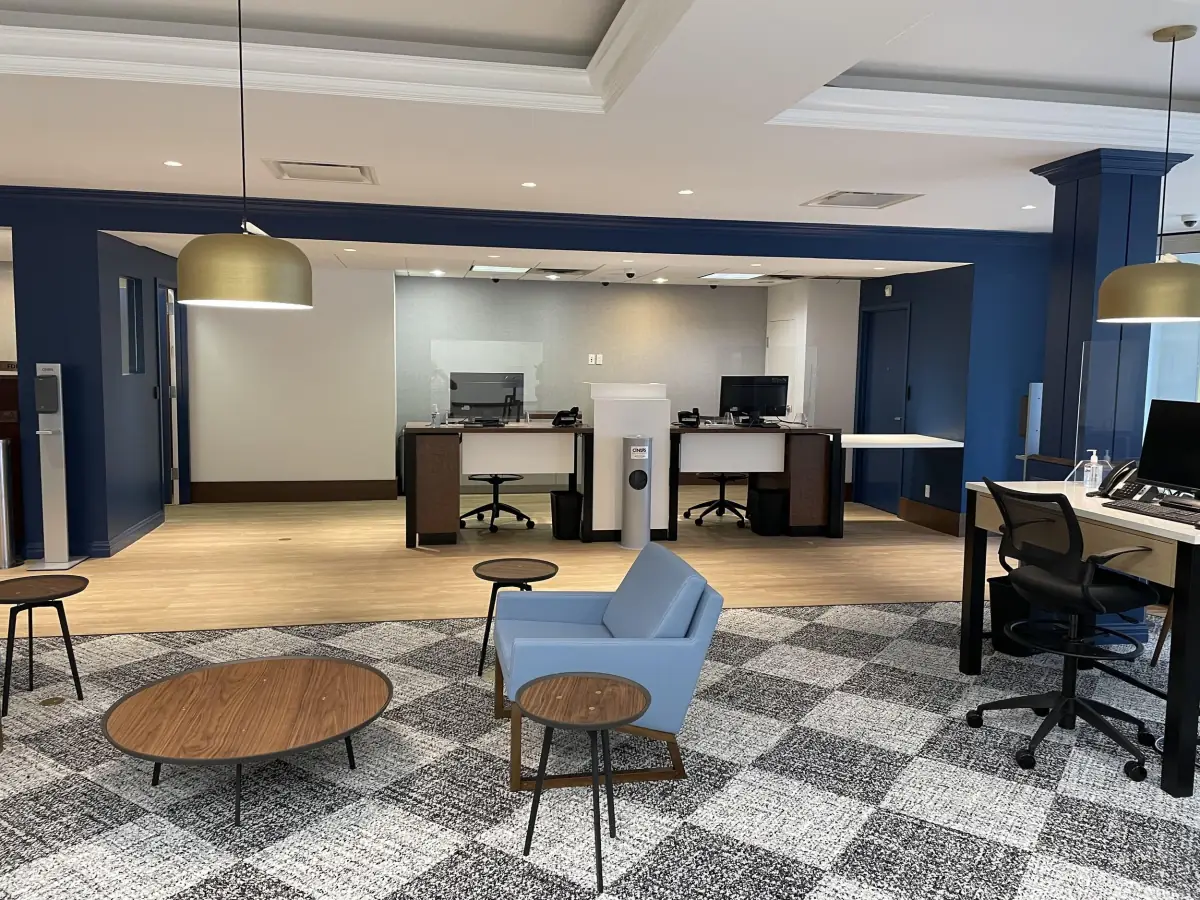 Completed Ponce Bank branch interior