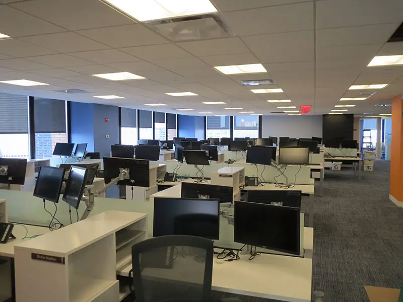 Open office workstations at TransPerfect